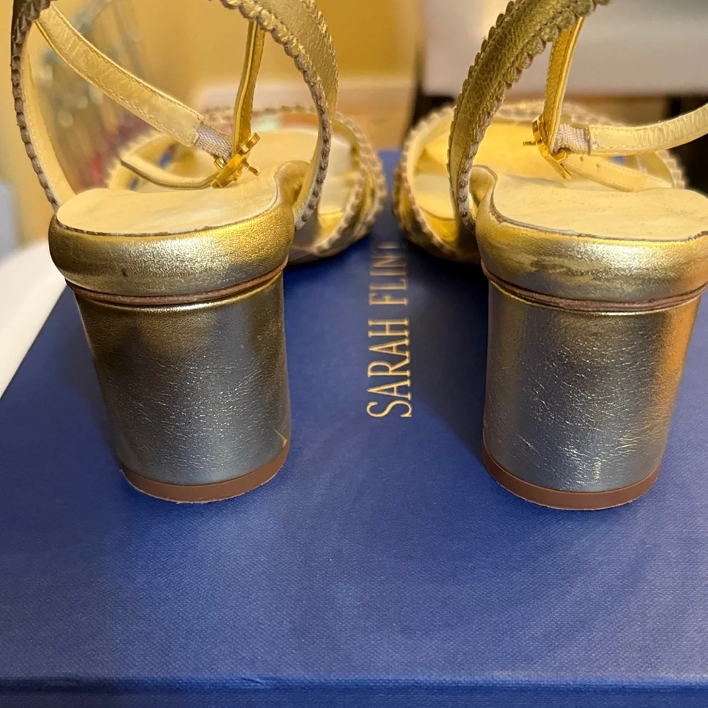 Sarah Flint Kathryn Metallic Gold Women's Sandals - Picture 3 of 8
